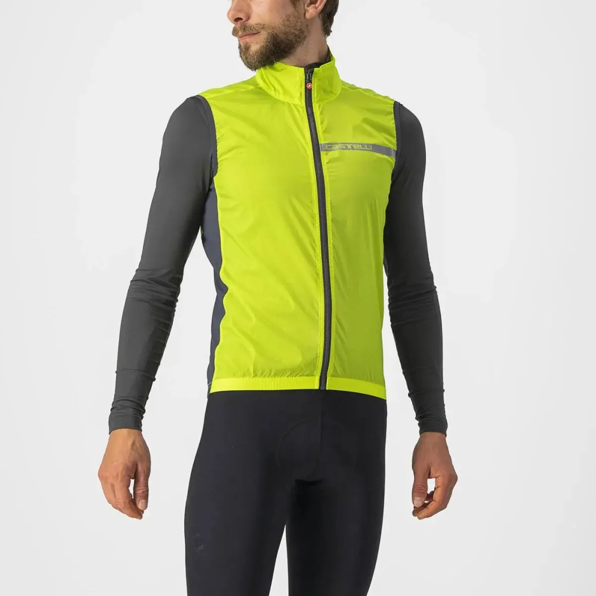 Castelli Squadra Stretch Men's Vest - Electric Lime/Dark Gray 1