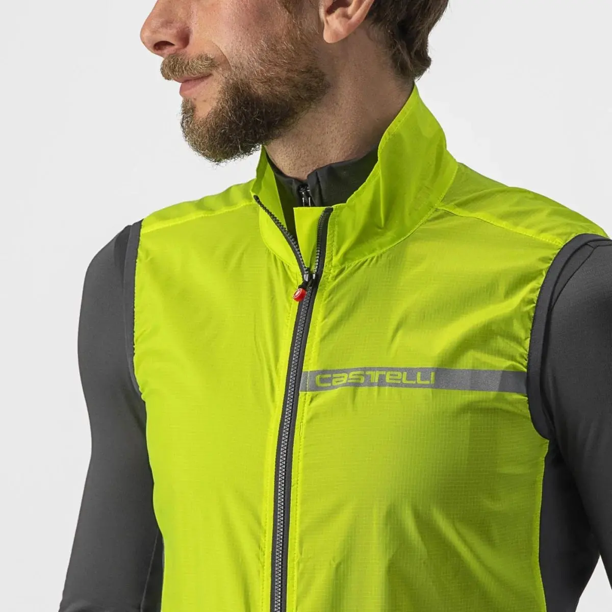 Castelli Squadra Stretch Men's Vest - Electric Lime/Dark Gray 3