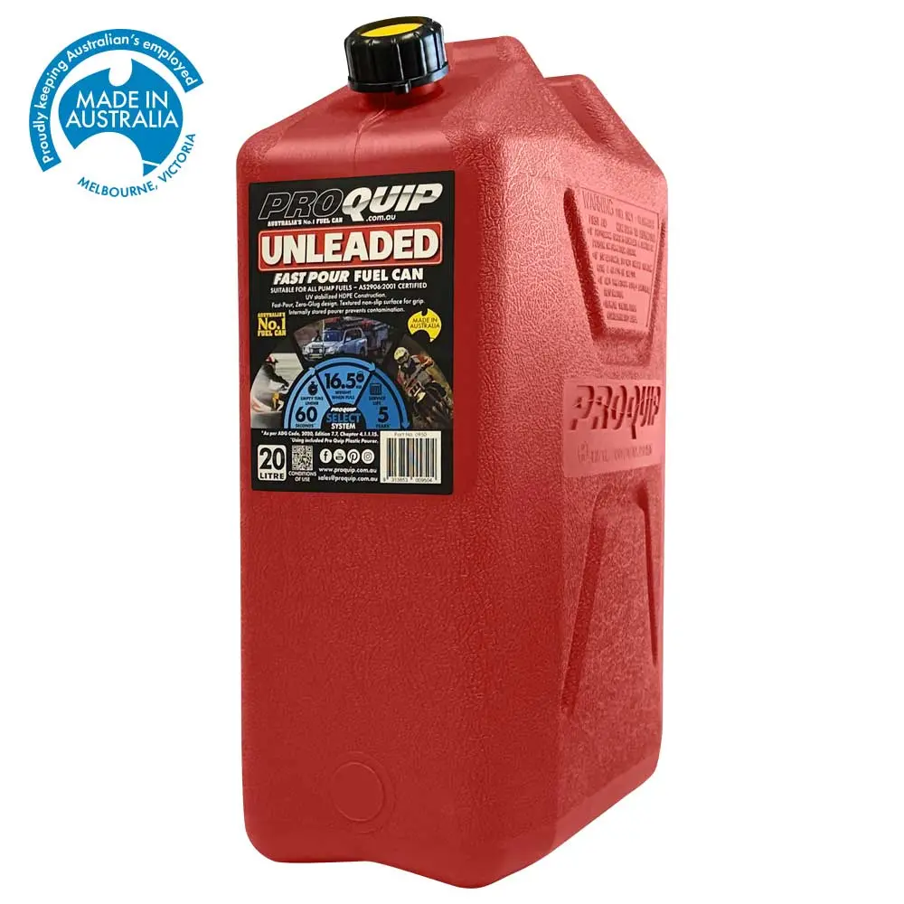 20L Plastic Fast Pour Fuel Can – Unleaded Red Jerry Can 1