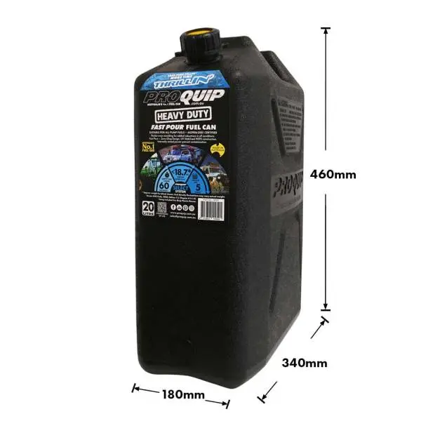 20L Plastic Fast Pour Fuel Jerry Can – Heavy Duty Black 2