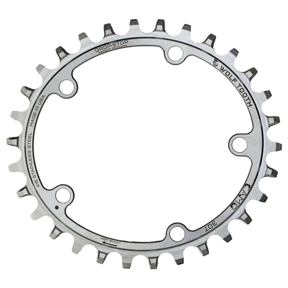 Camo Oval Drop-Stop Chainring - Stainless 1
