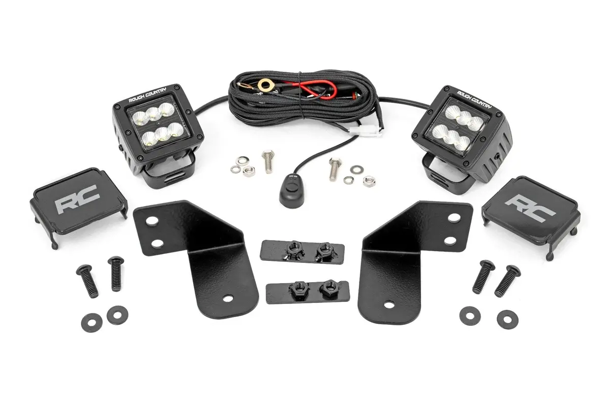 Led Light | Rr Cage Mount | 2" Black Flood Pair | Polaris Ranger 1000/Ranger Xp 900/1000 1
