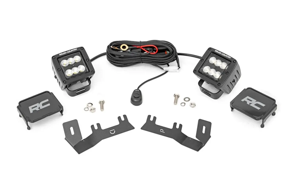 Led Ditch Light Kit | 2In Black Pair | Flood | Chevy/Gmc 1500 (14-18 & Classic) 1