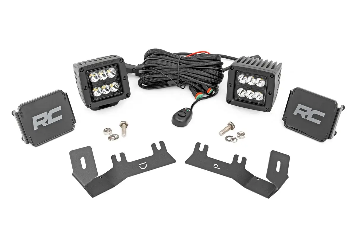 Led Ditch Light Kit | 2In Black Pair | Spot | Chevy/Gmc 1500 (14-18 & Classic) 1