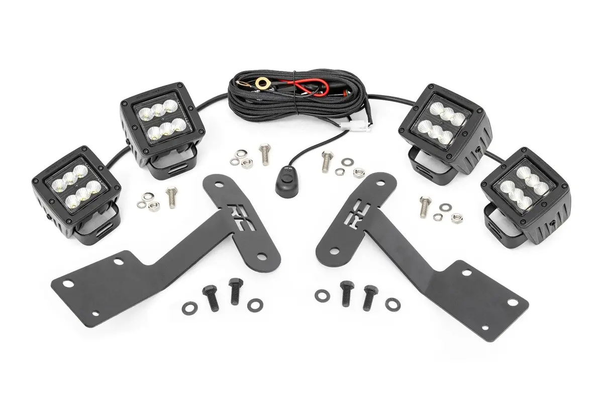 Led Light Kit | Ditch Mount | Dual 2" Black Pairs | Flood | Toyota Tundra (14-21) 1