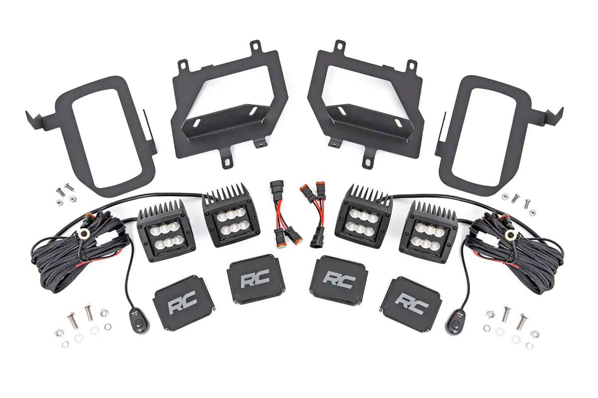Led Light Kit | Fog Mount | Dual 2" Black Pairs | Flood | Ford F-150 (15-17) 1