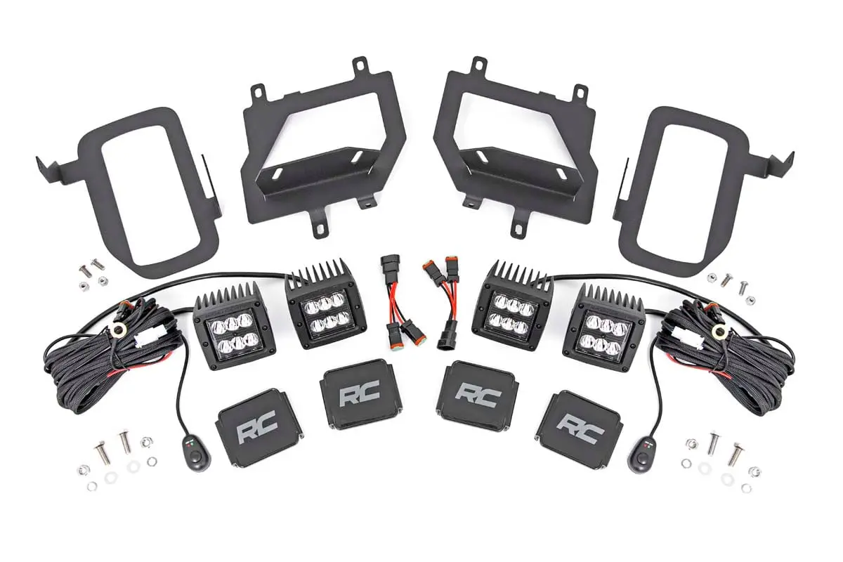 Led Light Kit | Fog Mount | Dual 2" Black Pairs | Spot | Ford F-150 (15-17) 1
