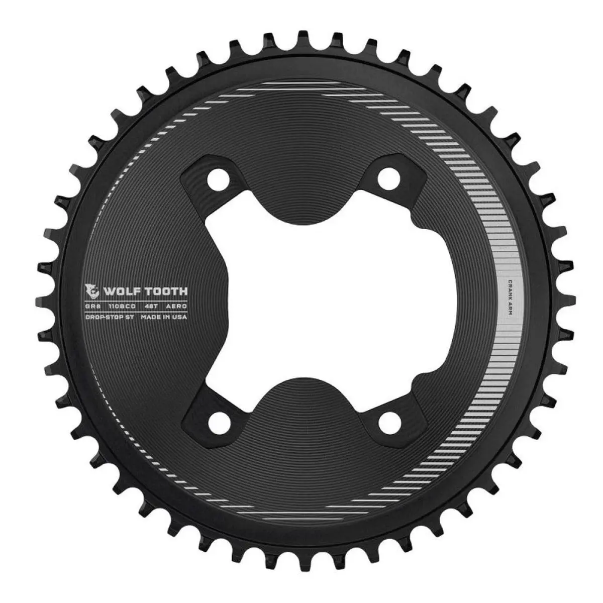 Shimano Grx Aero 1X Drop-Stop St Chainring - 110 X 4 Bcd - Shimano Hg+ 1