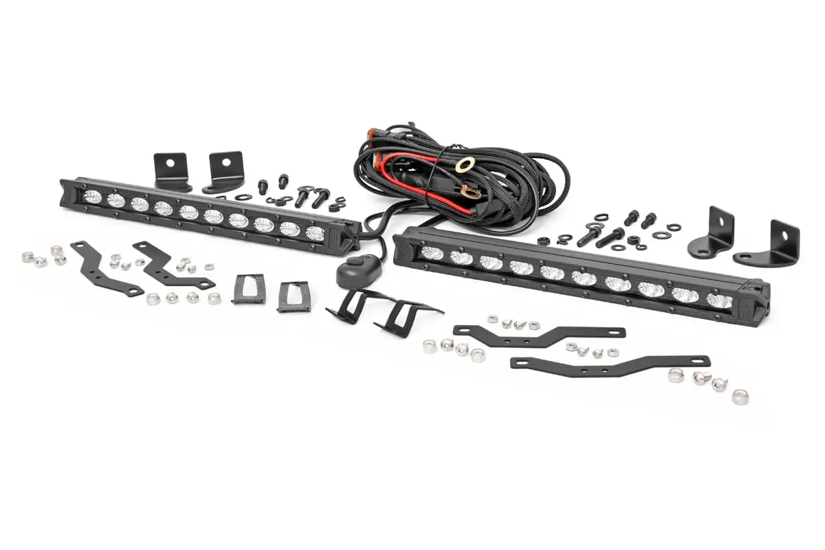 Led Light Kit | Grille Mount | 10" Black Slimline Pair | Ford F-150 (18-20) 1