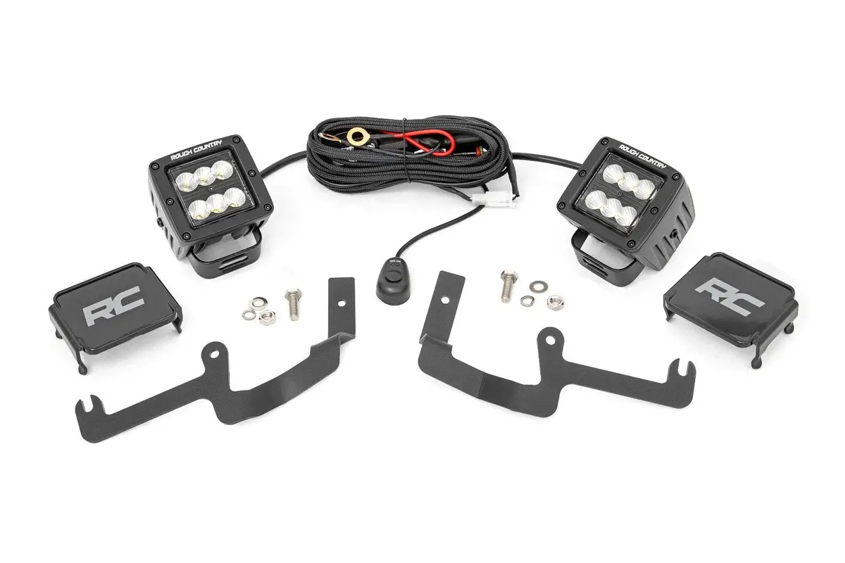 Led Light Kit | Ditch Mount | 2" Black Pair | Flood | Chevy Silverado 1500 (19-24) 1