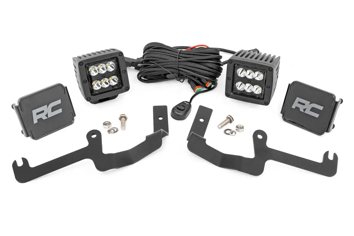 Led Light Kit | Ditch Mount | 2" Black Pair | Spot | Chevy Silverado 1500 (19-24) 1
