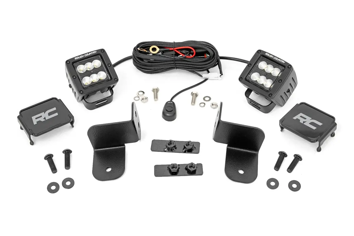 Led Light Kit | Rear Mount | 2" Black Pair | Flood | Polaris Ranger Xp 1000 2
