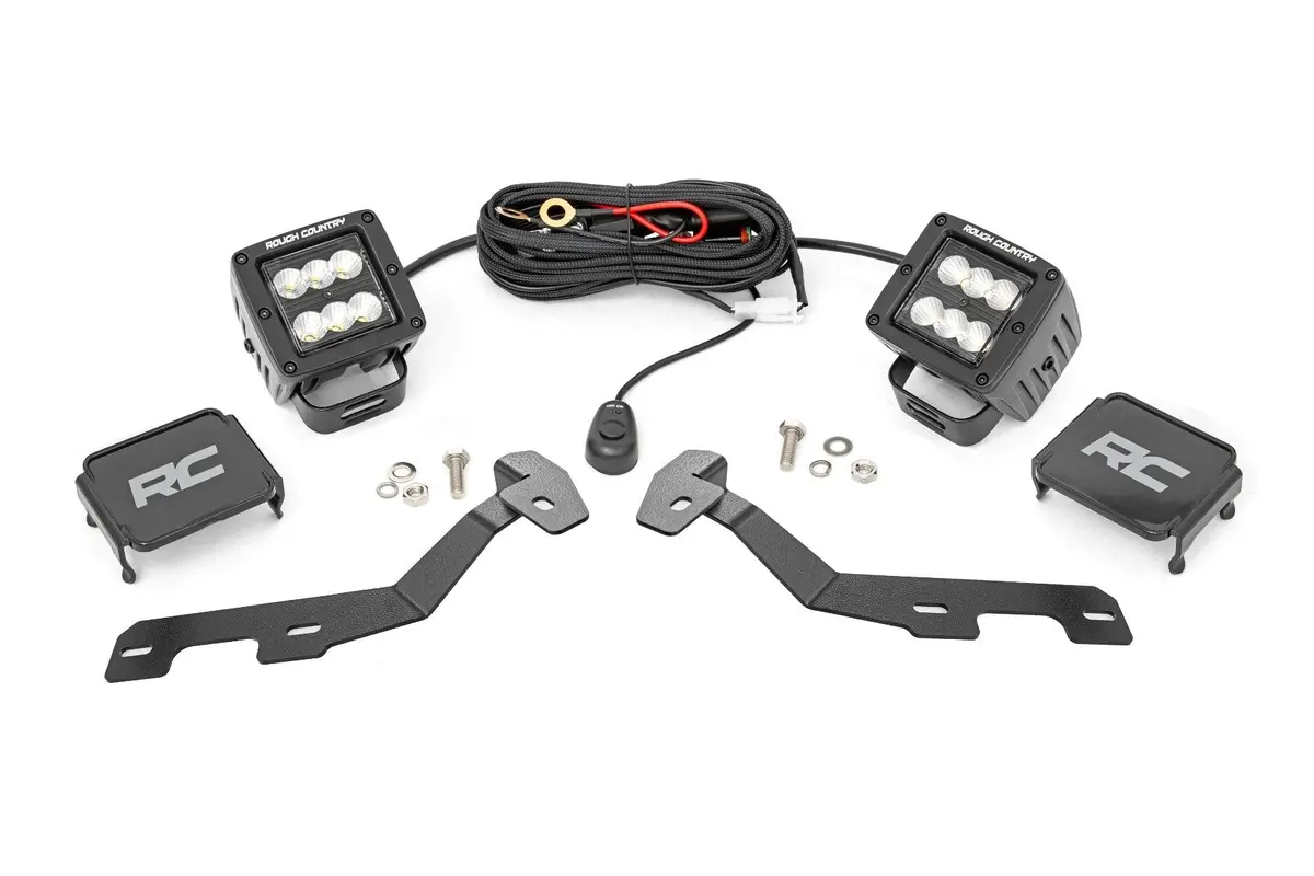 Led Light Kit | Ditch Mount | 2" Black Pair | Flood | Ram 1500 2Wd/4Wd (19-25) 1