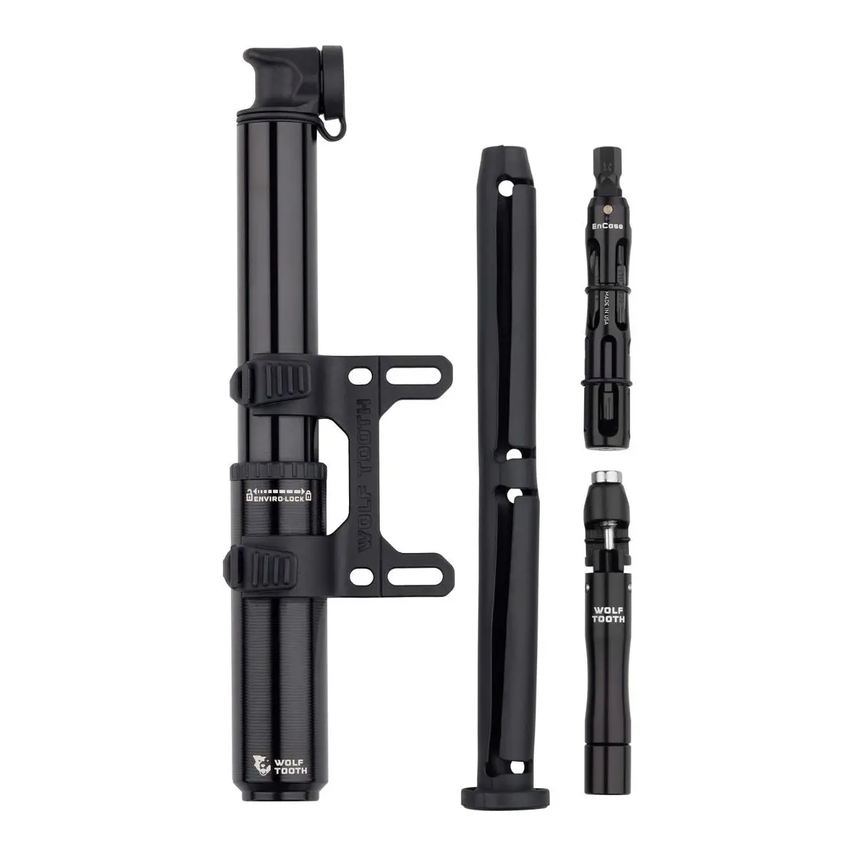 Wolf Tooth Encase Pump 85Cc With Hex Bit Wrench Multi-Tool & Chain + Tyre Plug Tool 1