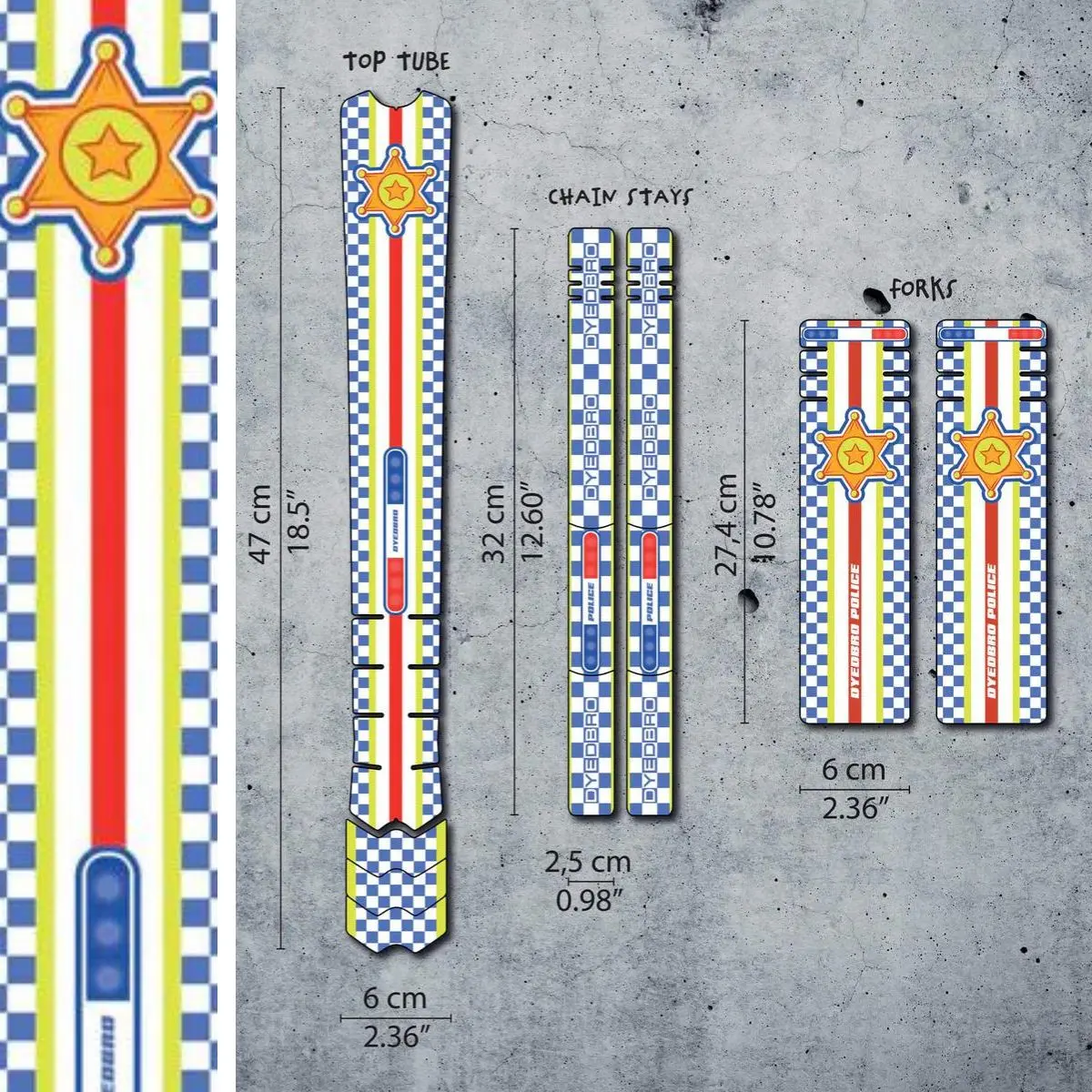 Dyedbro Kids Frame Protection - Police Pattern 1