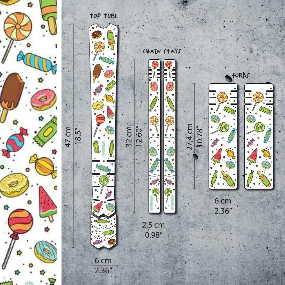 Dyedbro Kids Frame Protection - Candy Pattern 1