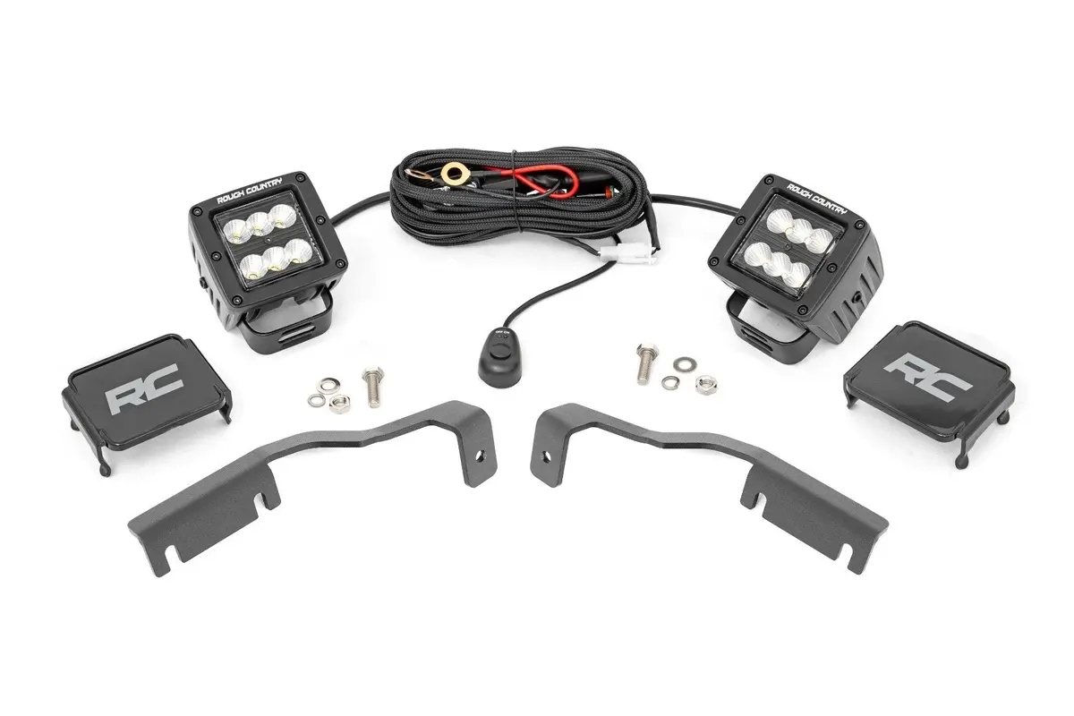 Led Light Kit | Ditch Mount | 2" Black Pair | Flood | Nissan Frontier (22-24) 1