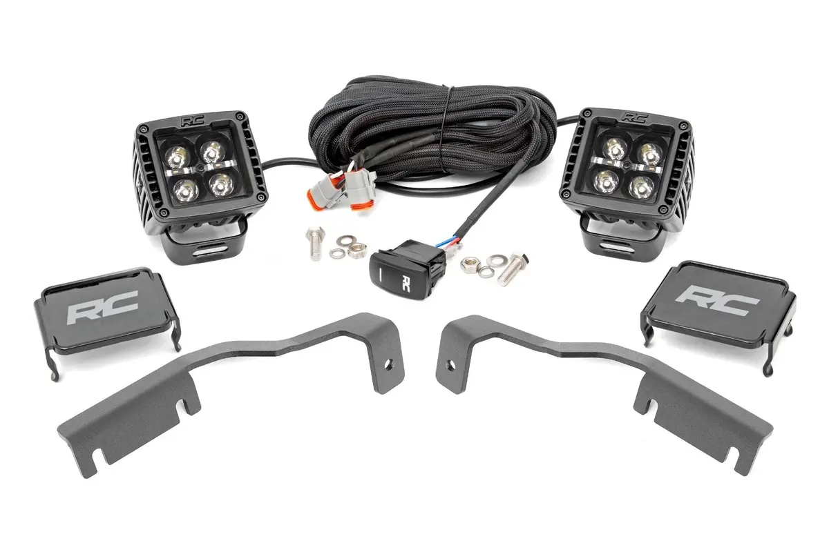 Led Light Kit | Ditch Mount | 2" Black Pair | Amber Drl | Nissan Frontier (22-24) 1