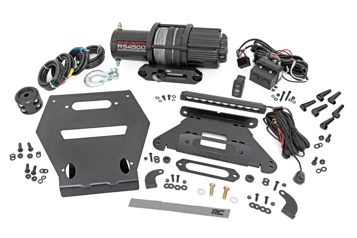 Led Light | Winch Mount | Rs4500s | 10" Black Slimline | Polaris Rzr Pro R 1