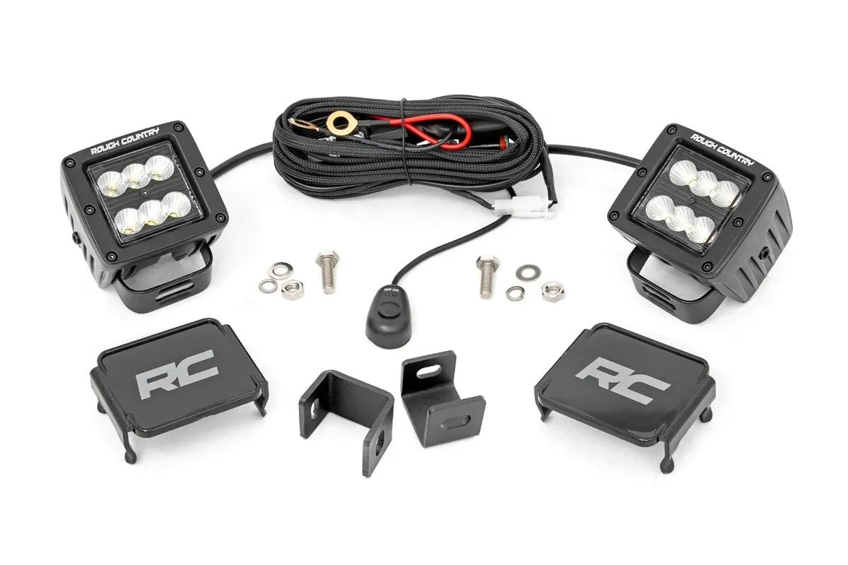 Led Light Kit | Ditch Mount | 2" Black Pair | Flood | Toyota Tundra (22-25) 1