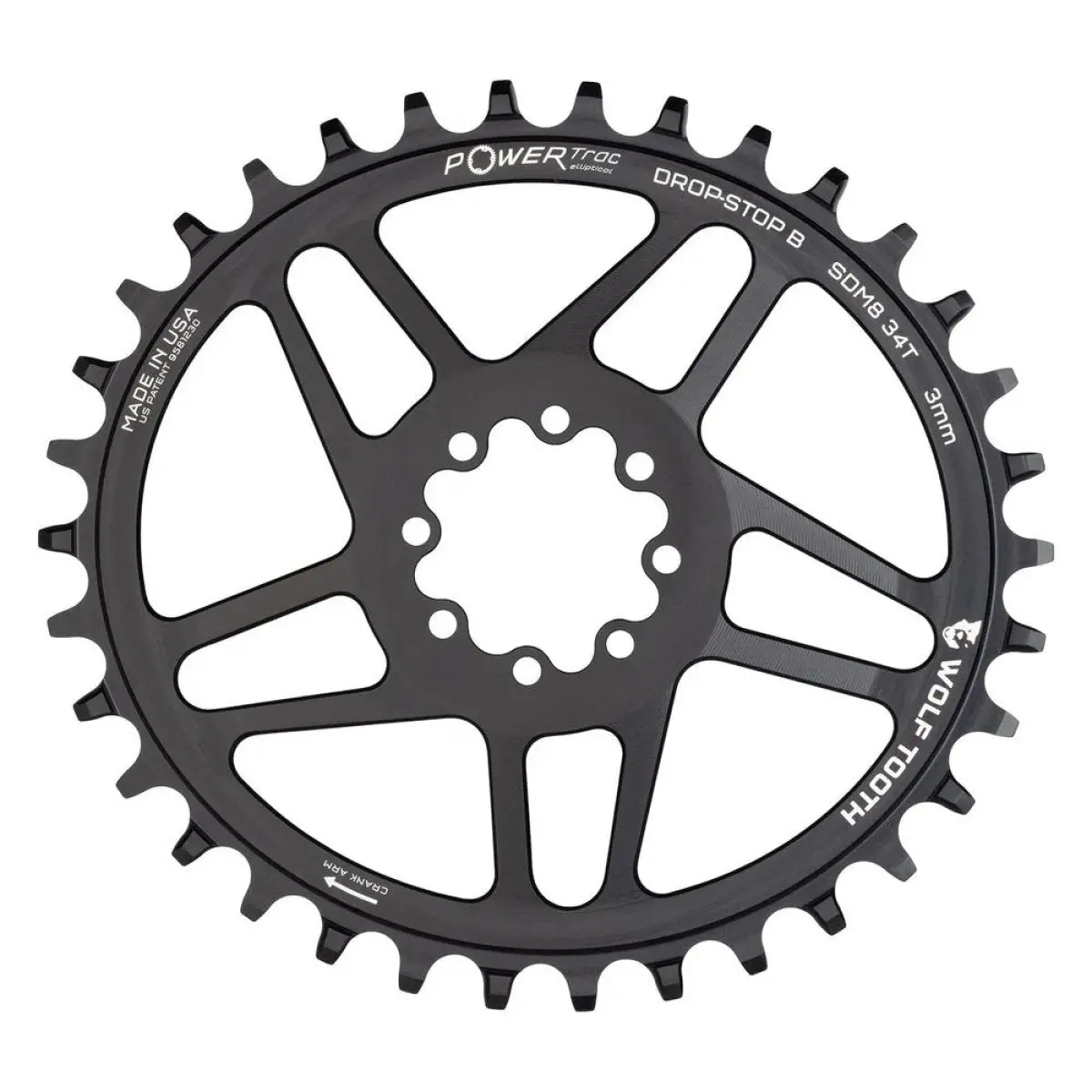Sram Dm Mtb 8-Bolt Oval Drop-Stop B Chainring - 3Mm Offset 1
