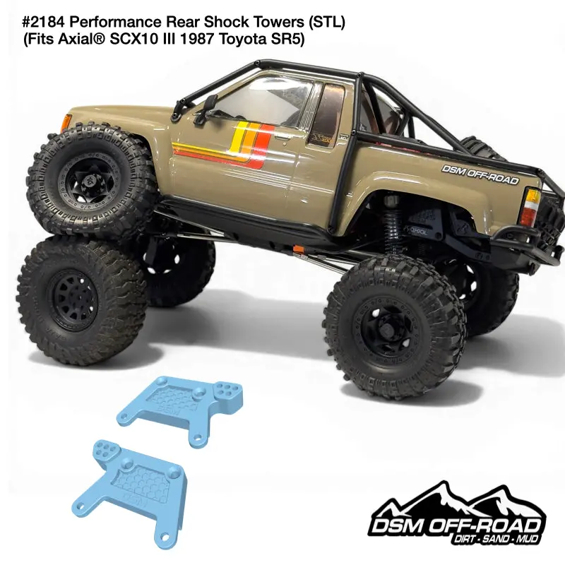 Performance Rear Shock Towers - Fits Axial® Scx10 Iii 1987 Toyota Sr5 (Stl File) 1