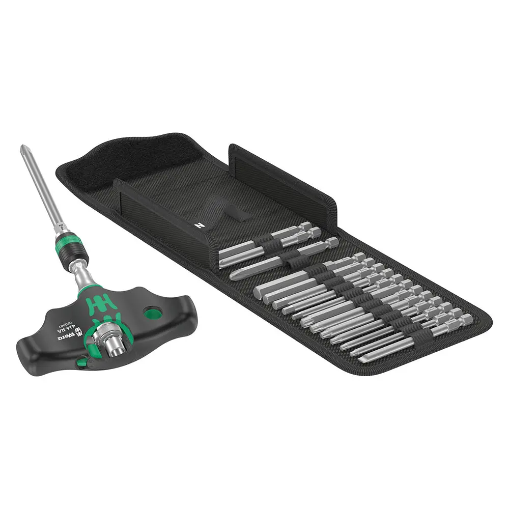 Wera Kraftform T-Handle Ratchet & 17 Piece Bit Set 1