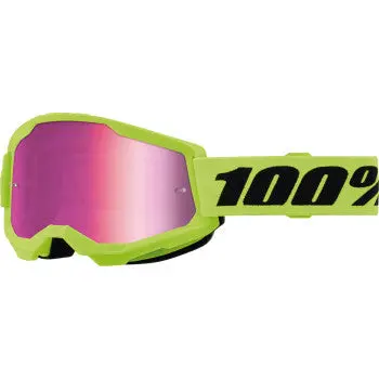 Strata 2  Junior Goggles - Neon Yellow- Pink Mirror 1