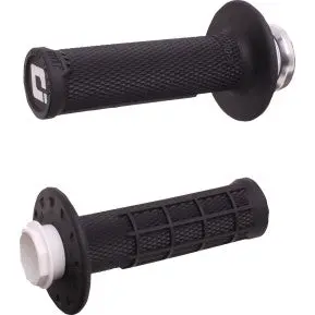 Micro-X Half-Waffle V2 Lock-On Grips - Black/Silver 1