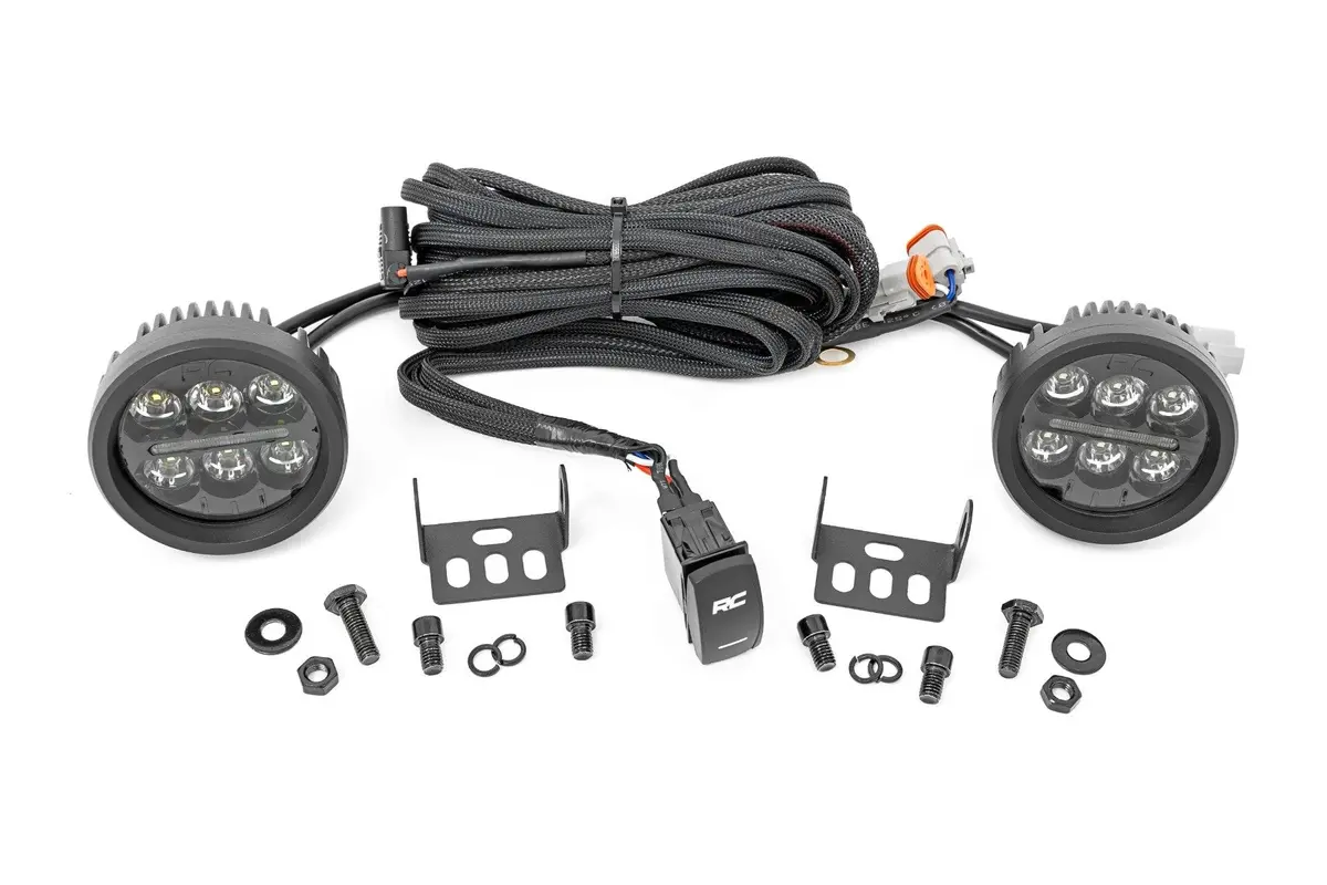 Black Series Round Led Light Pair | 3.5 Inch | Amber Drl 1