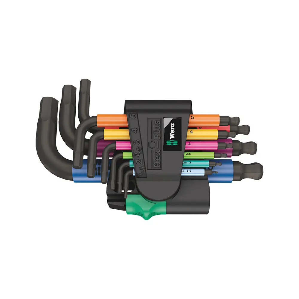 Wera 950/9 Hex-Plus Multicolour Blacklaser Ballend Metric L-Key Set 1