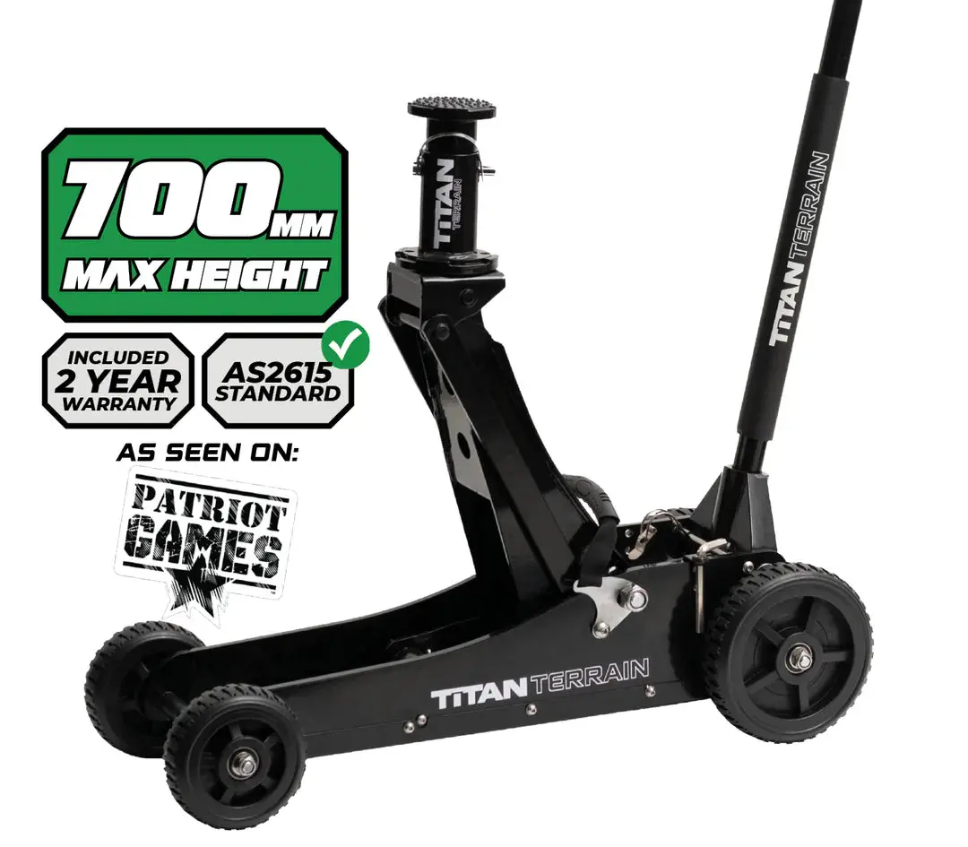 Titan Terrain 3 Tonne Rugged Floor Jack - Hi Lift Hydraulic Trolley Jack 1