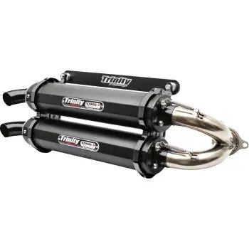 Stage 5 Slip-On Dual Muffler - Cerakote Black 1