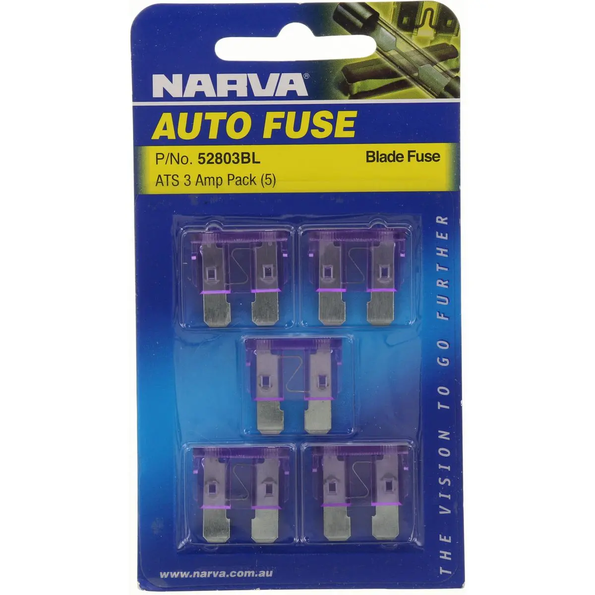 Narva Standard Blade Fuse 3A Violet 5 Pce 1