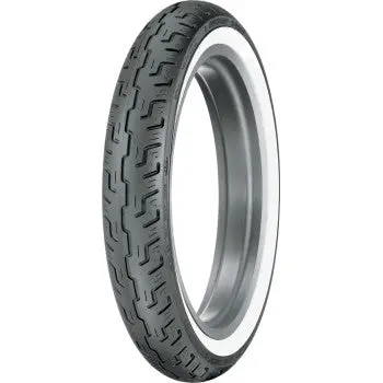 Tire - D401 - Front - 100/90-19 - Wide Whitewall - 57H 1