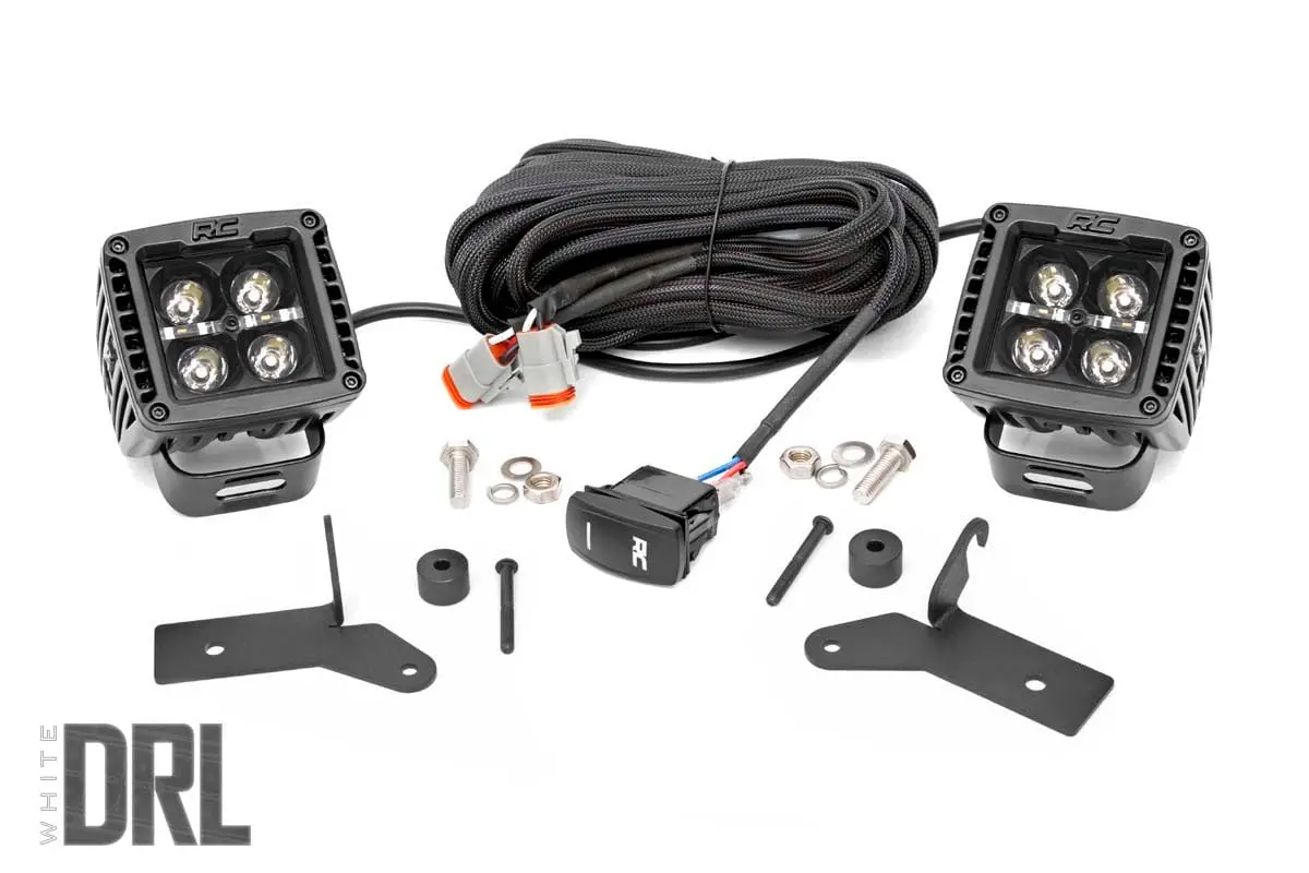 Led Light Kit | Hinge Mount | 2" Black Pair | White Drl | Jeep Gladiator Jt/Wrangler Jl (18-25) 1