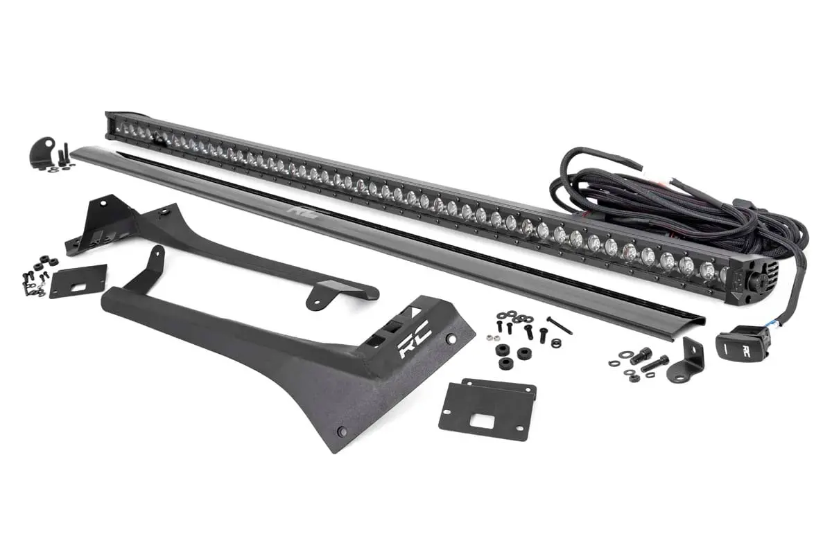 Led Light Kit | Windshield | 50" Blk Single Row | Wht Drl | Jeep Gladiator Jt/Wrangler Jl (18-25) 1