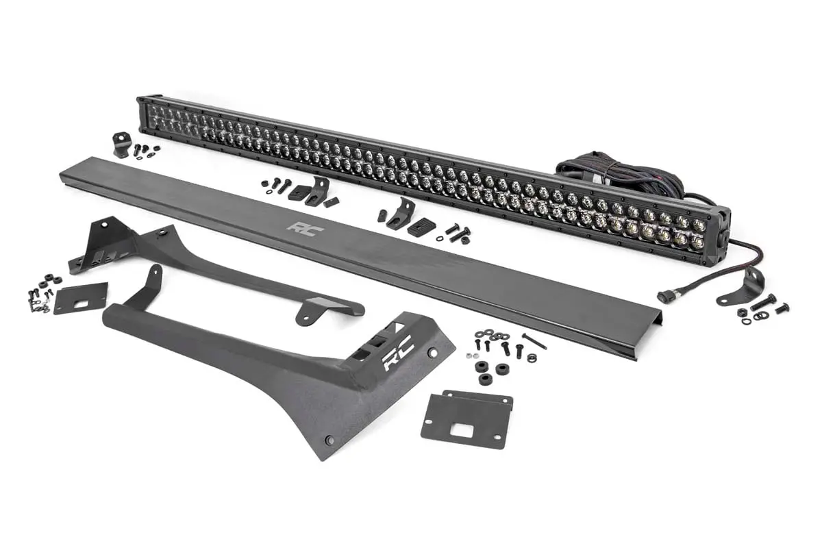 Led Light Kit | Windshield | 50" Blk Dual Row | Amber Drl | Jeep Gladiator Jt/Wrangler Jl (18-25) 1