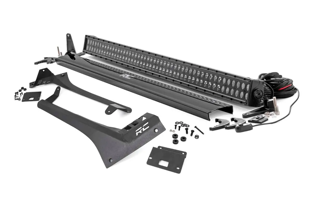 Led Light Kit | Windshield Mount | 50" Blk Dual Row | Jeep Gladiator Jt/Wrangler Jl (18-25) 1