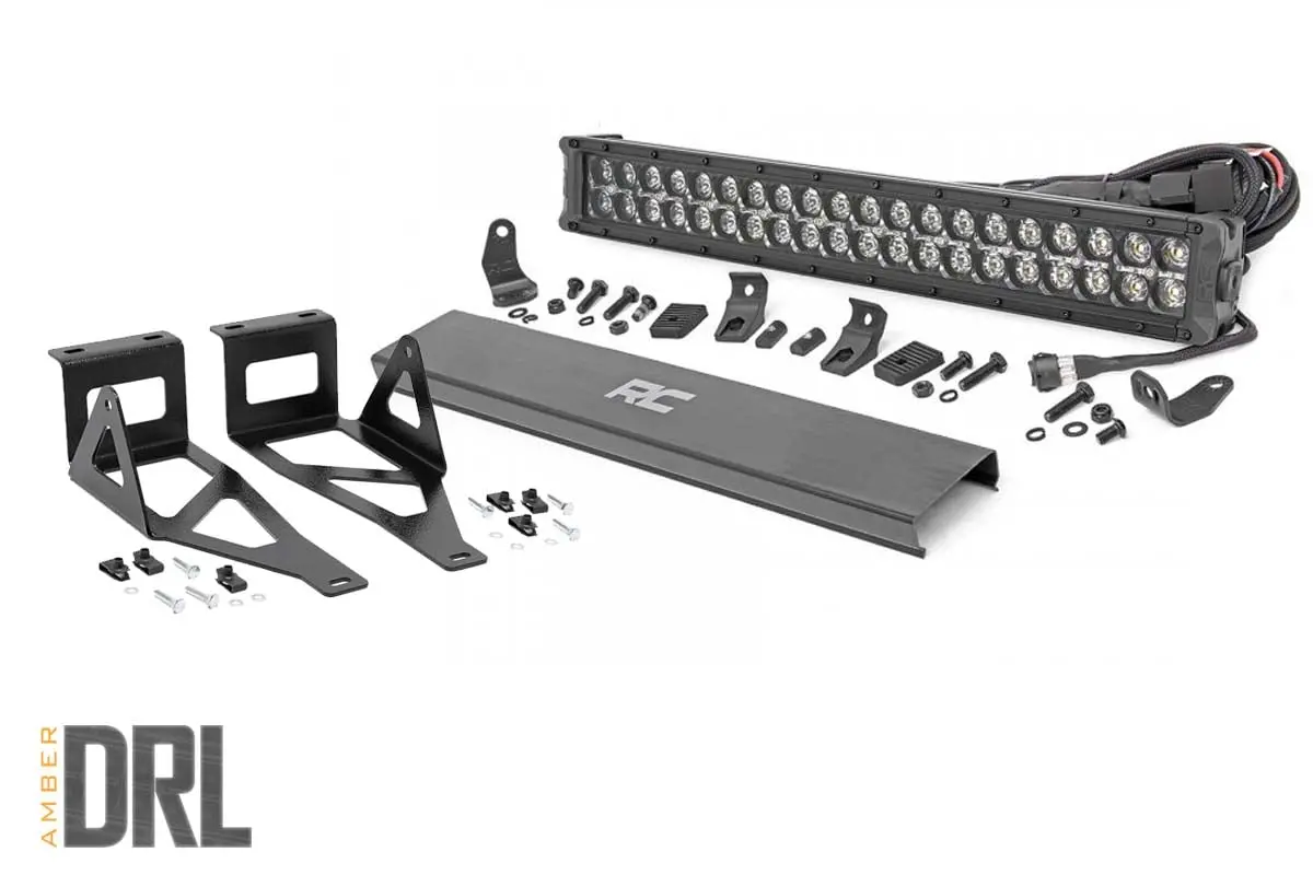 Led Light Kit | Bumper Mount | 2" Black Dual Row | Amber Drl | Ford F-250/F-350 Super Duty (05-07) 1