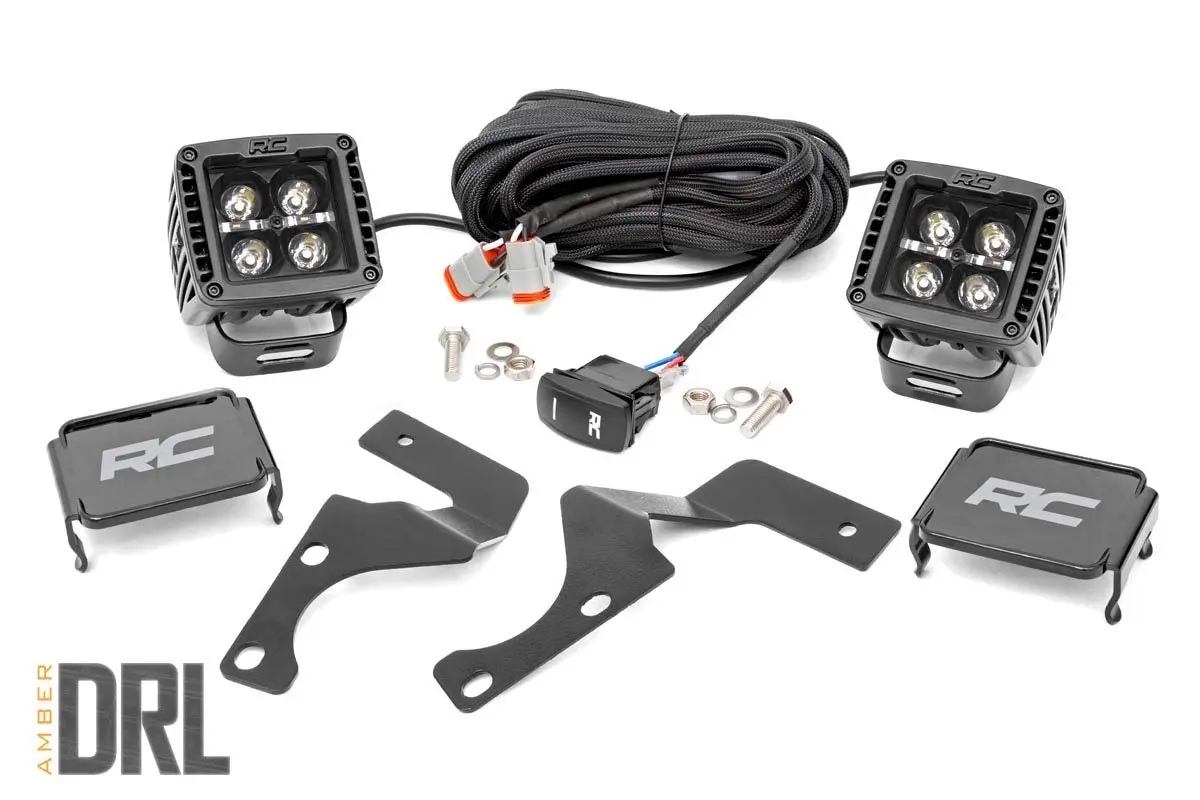 Led Light Kit | Ditch Mount | 2" Black Pair | Amber Drl | Toyota 4Runner (10-24) 1