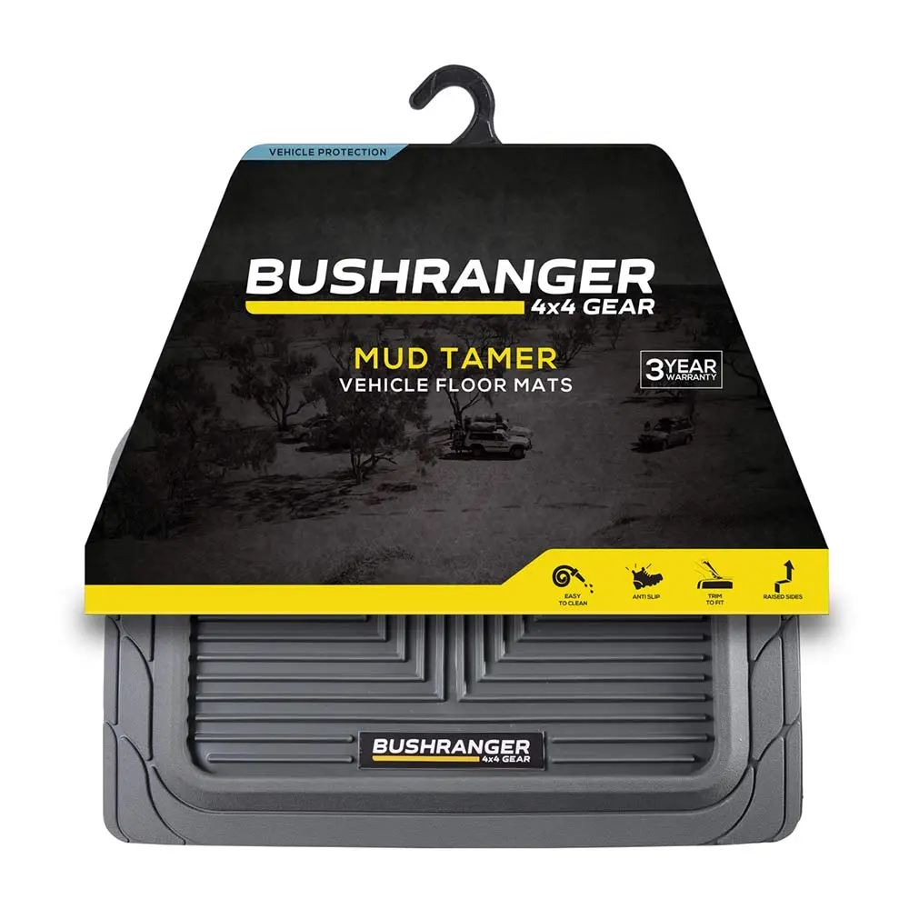 Mud Tamer Floor Mats | Rear | Grey | Bushranger 2