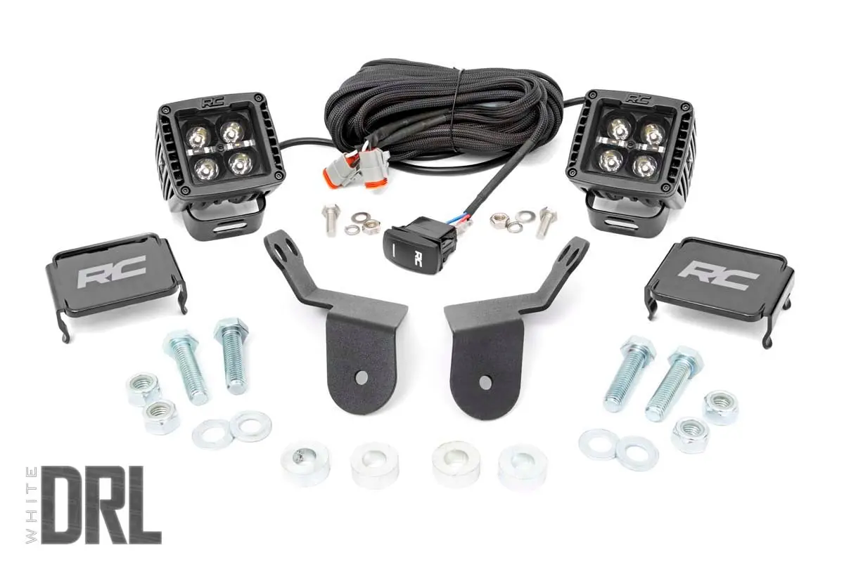 Led Light Kit | Cage Mount | 2" Black Pair | White Drl | Honda Pioneer 1000-5 1