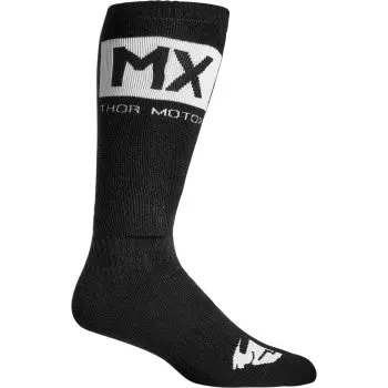 Mx Solid Socks - Black/White - Size 10-13 1