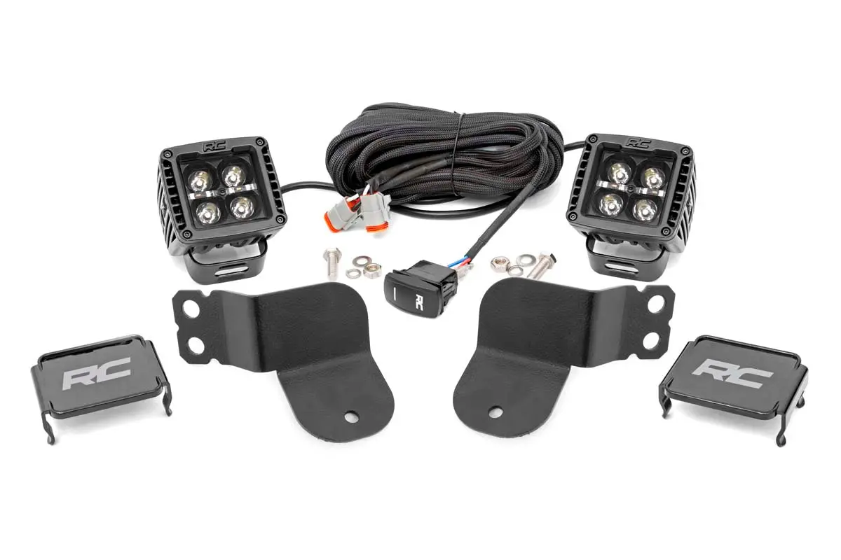Led Light Kit | Cage Mount | 2" Black Pair | Amber Drl | Polaris General Xp 4 1000 1