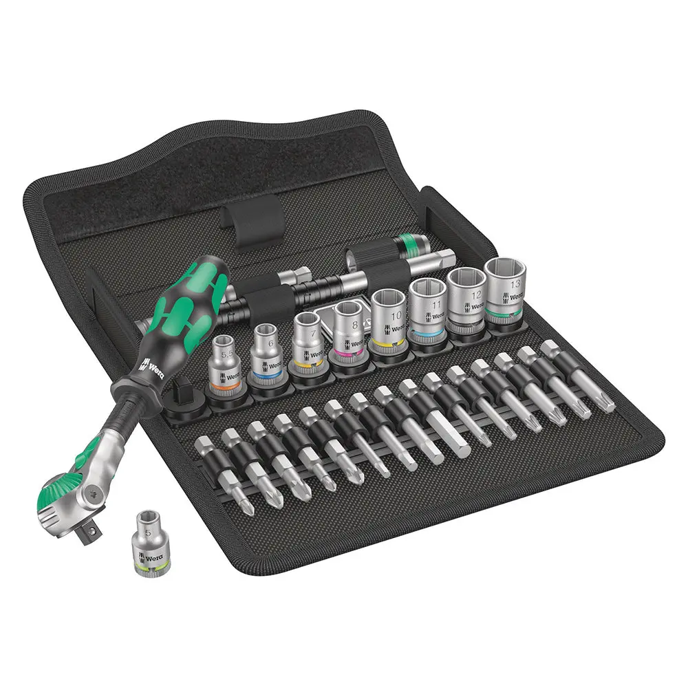 Wera 8100 Sa 6 Zyklop Speed 1/4" Drive Ratchet With 28 Piece Set 1