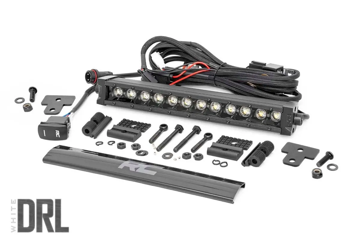 Led Light | Bumper Mount | 12" Black Single Row | White Drl | Can-Am Defender Hd 8/Hd 9/Hd 10 1