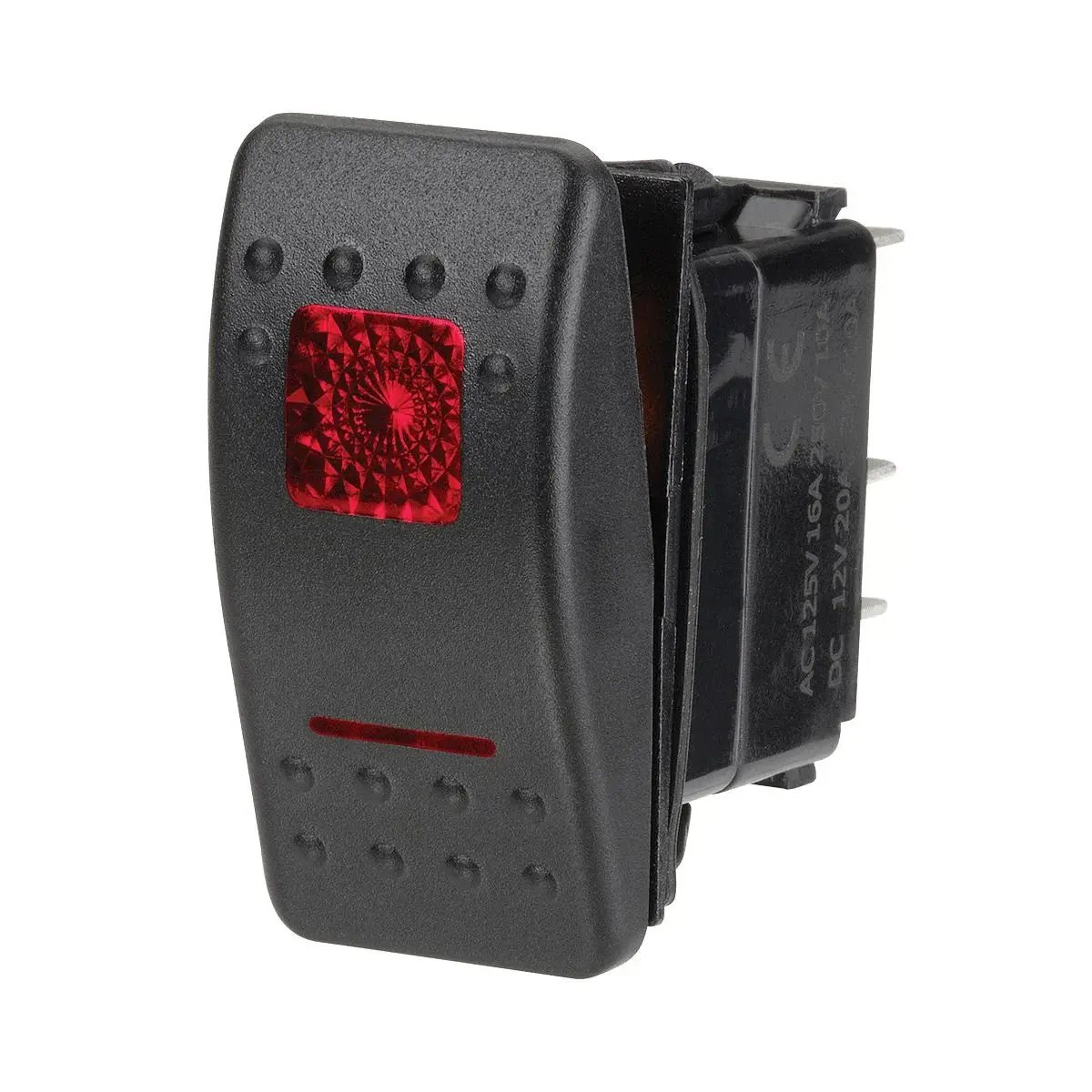 Narva Sealed Rocker Switch Off/Momentary On Spst 12V Red Illuminated (Contacts Rated 20A @ 12V) 1