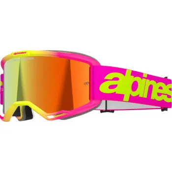 Vision 5 Goggle - Wordmark - Pink/Yellow Fluo - Red Mirror 1