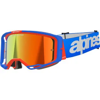 Vision 8 Goggle - Wordmark - Blue/Orange - Red Mirror 1